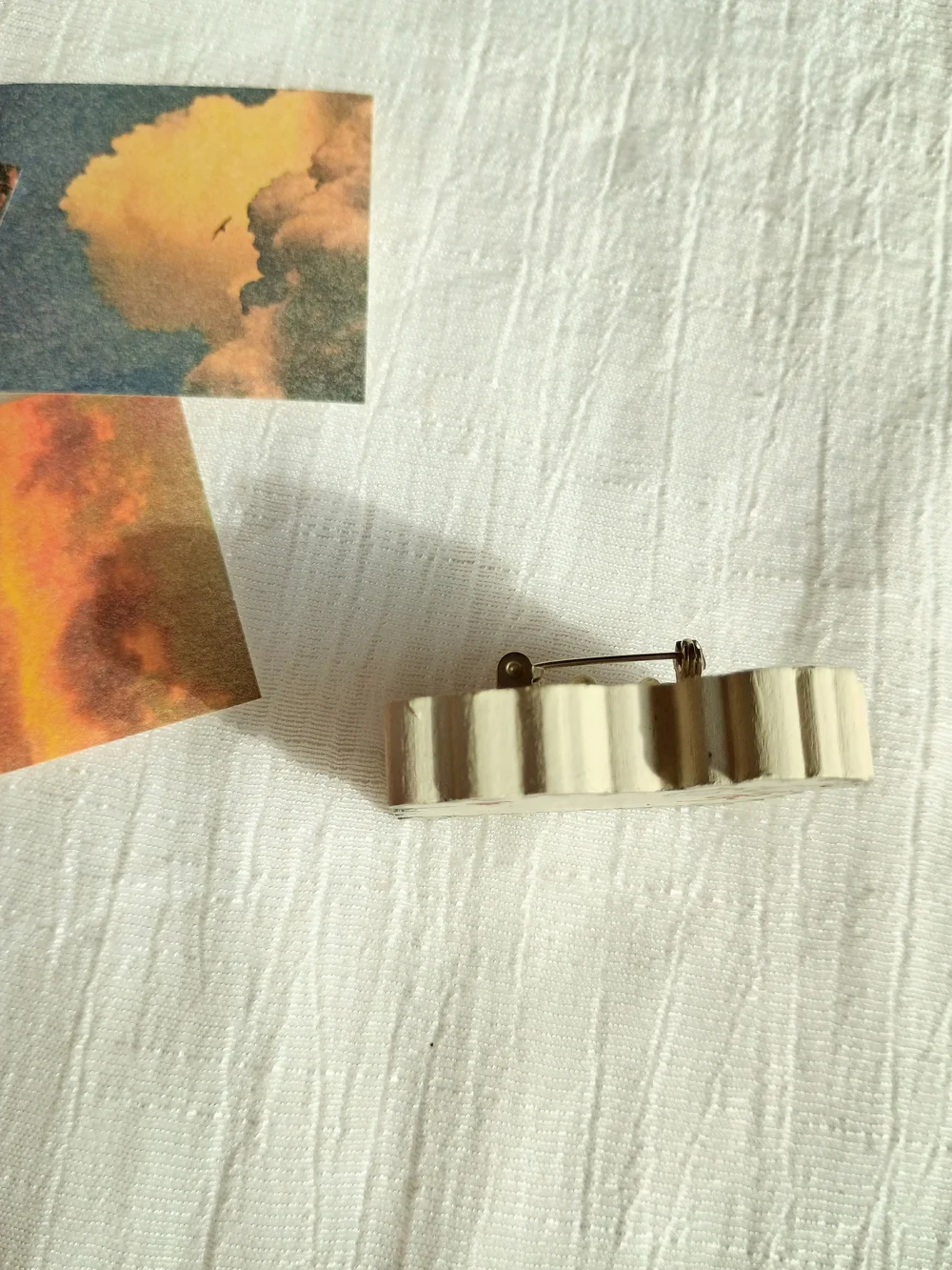 🐑 COTTAGE CORE 🐑 VTG Artisan, Folkart, Hand-Painted Wood Sheep Brooch, Shabby